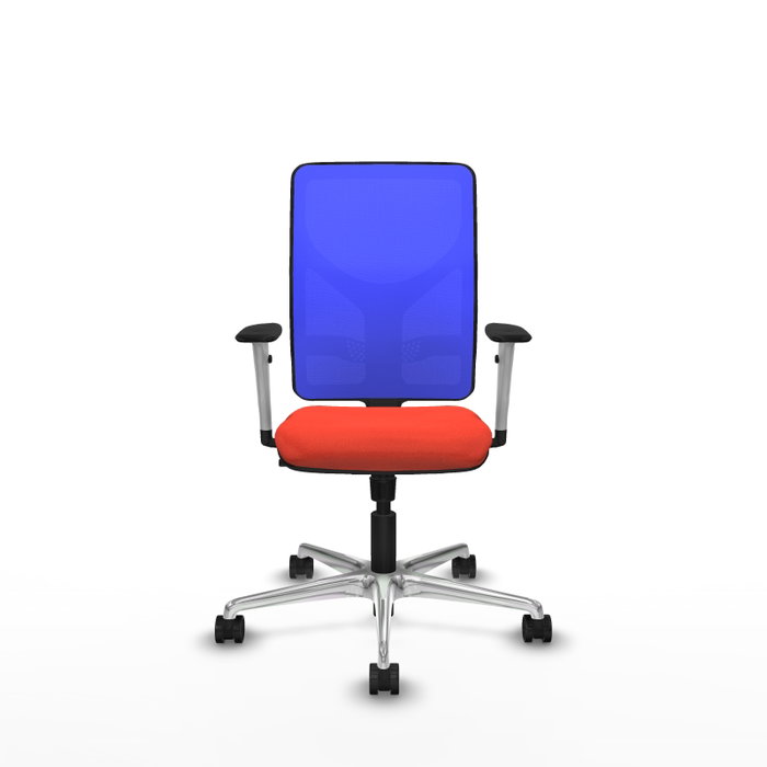 PIQUERAS Y CRESPO Silla de oficina Motilla con mecanismo Sincro, Azul y Naranja oscuro