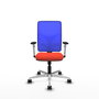PIQUERAS Y CRESPO Silla de oficina Motilla con mecanismo Sincro, Azul y Naranja oscuro