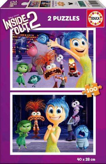Educa Puzzle 2x100 piezas Inside Out 2 (Intensamente 2), Juego de Mesa para Niños de 6 a 8 Años, Multilingüe
