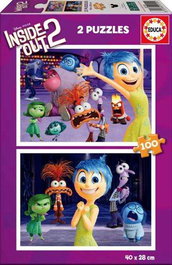 Educa Puzzle 2x100 piezas Inside Out 2 (Intensamente 2), Juego de Mesa para Niños de 6 a 8 Años, Multilingüe