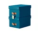 Leitz Caja de Almacenaje Pequeña de Cartón Azul con Asa de Piel, Pack de 2 Unidades, 7 Litros de Capacidad, 83x232x302 mm