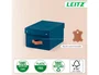 Leitz Caja de Almacenaje Pequeña de Cartón Azul con Asa de Piel, Pack de 2 Unidades, 7 Litros de Capacidad, 83x232x302 mm