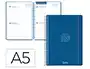 Liderpapel Agenda Escolar 2026-2027 Basic 2 Días Página A5 Bilingüe - Espiral - Azul Marino - Papel FSC 70g - Con Gomilla