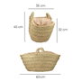 Basics Cesta oval forrada para leñero de esparto, 60 x 35 x 45 cm