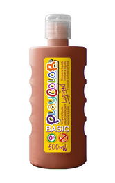 Tempera Playcolor Liqüid Liquida 500 Ml (Botella) Marron (Set de 6)