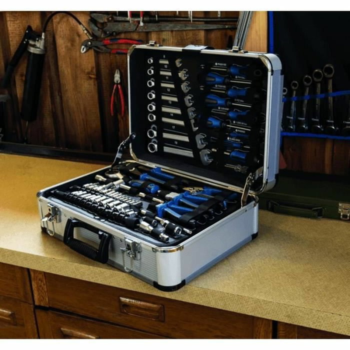 Scheppach Caja de herramientas TB150 con 101 piezas de cromo vanadio