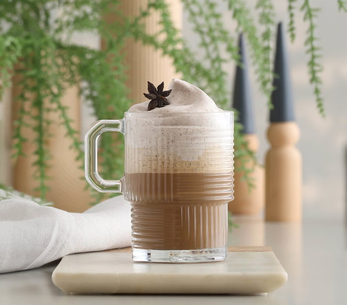 LAV Set 6 Vasos con Asa 270 cc Modelo Helen Medidas 10x7.3x10 cm (8 Cajas)