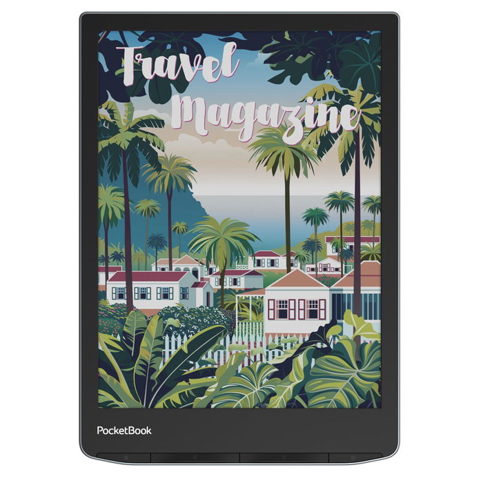 PocketBook InkPad Color 3 - Lector de eBooks con pantalla E Ink Kaleido 3 a color de 7.8 pulgadas, 32 GB, impermeable IPX8, SMARTlight, audiolibros, color Stormy Sea