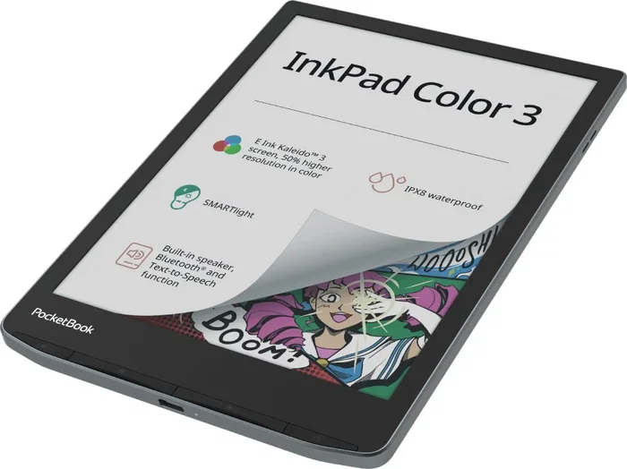PocketBook InkPad Color 3 Lector de eBook e-reader Pantalla Táctil a Color 7.8" E Ink Kaleido 32 GB WiFi Bluetooth Negro/Gris