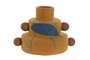 DKD Home Decor Portavelas Moderno Mostaza Azul Terracota Cerámica 8.3 x 7.7 x 11 cm (6 Unidades)