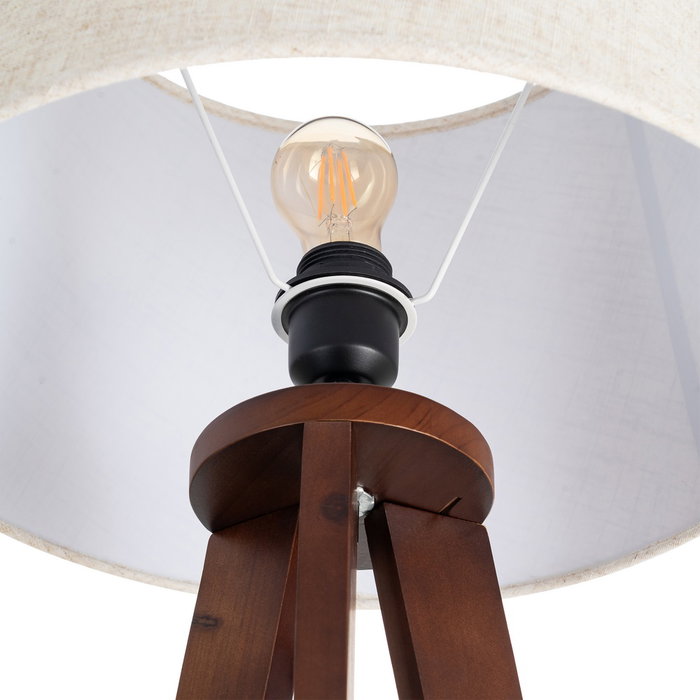 Lámpara Suelo Marrón Tejido-Madera 50 X 50 X 151 cm