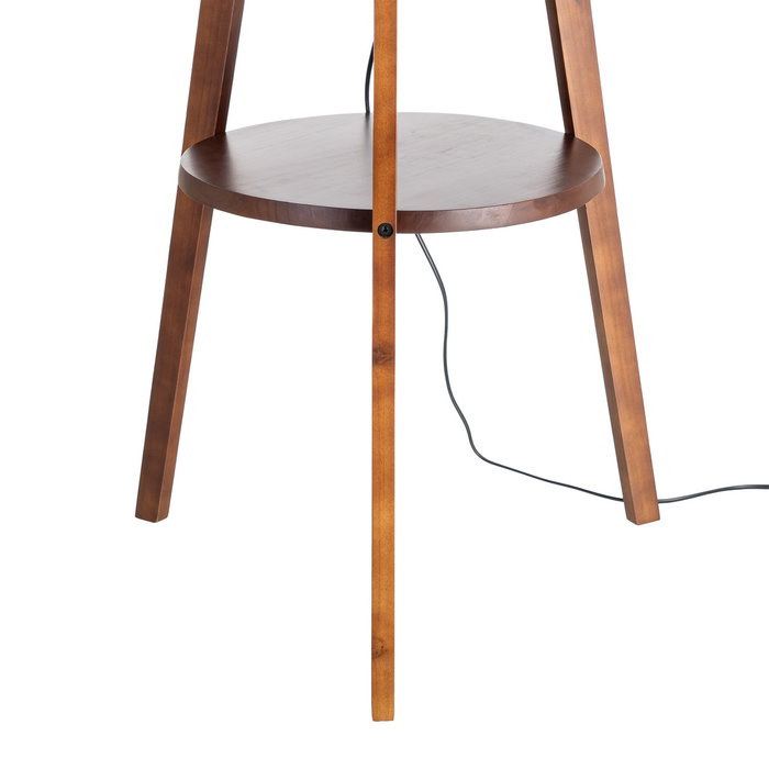 Lámpara Suelo Marrón Tejido-Madera 50 X 50 X 151 cm