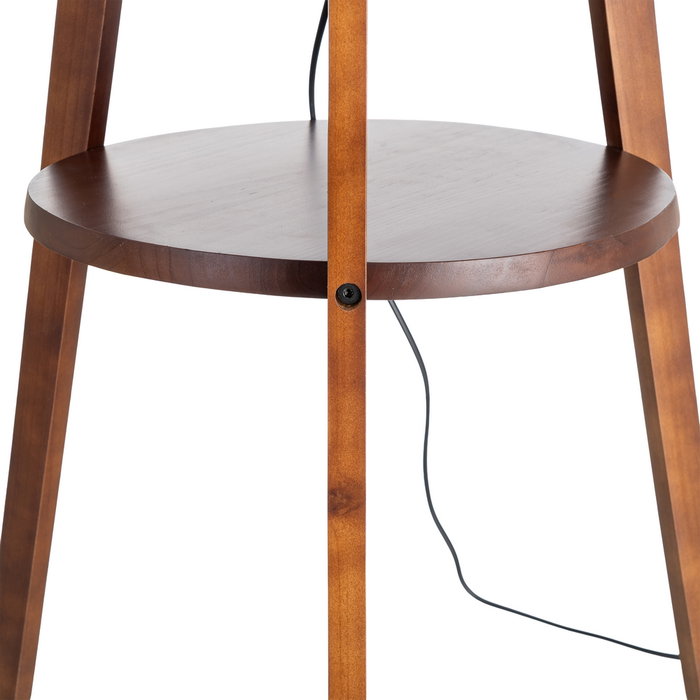 Lámpara Suelo Marrón Tejido-Madera 50 X 50 X 151 cm