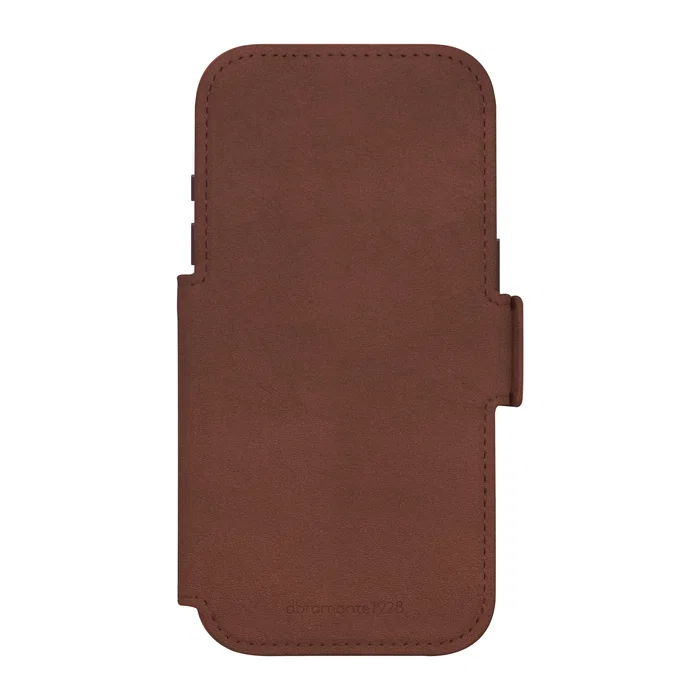 dbramante1928 Funda Lynge MS Folio para iPhone 17 Pro - Cuero Bronceado, Cierre Magnético, Compatible MagSafe, Bolsillo para 3 Tarjetas