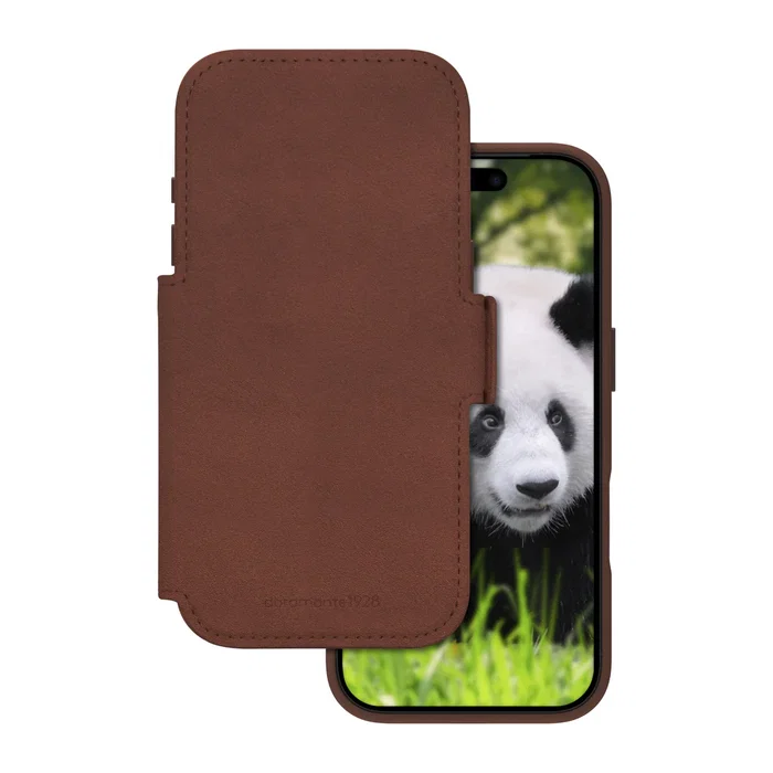dbramante1928 Funda Lynge MS Folio para iPhone 17 Pro - Cuero Bronceado, Cierre Magnético, Compatible MagSafe, Bolsillo para 3 Tarjetas