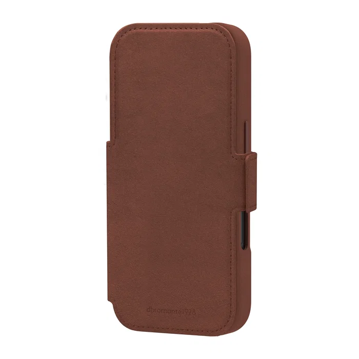 dbramante1928 Funda Lynge MS Folio para iPhone 17 Pro - Cuero Bronceado, Cierre Magnético, Compatible MagSafe, Bolsillo para 3 Tarjetas