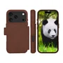 dbramante1928 Funda Lynge MS Folio para iPhone 17 Pro - Cuero Bronceado, Cierre Magnético, Compatible MagSafe, Bolsillo para 3 Tarjetas