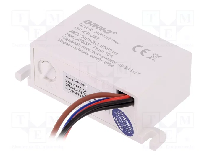 ORNO Interruptor de crepúsculo de pared 230VAC SPST-NO IP54 10A