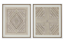 DKD Home Decor Cuadro Lienzo Yute 3D Surtido de 2 Unidades