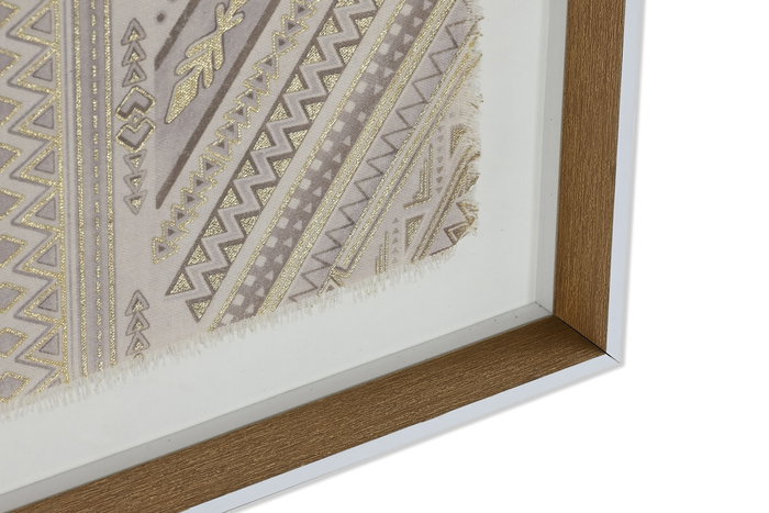 DKD Home Decor Cuadro Boho Natural Blanco Lienzo y Yute 50 x 60 x 3.8 cm (2 Unidades)