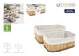 Inde Set 2 Cestas de Ordenación Bambú Natural 28x18x13.5 cm y 24 cm (12 Unidades)