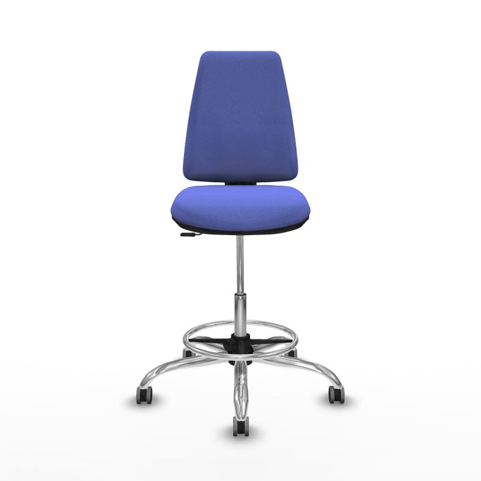 PIQUERAS Y CRESPO Taburete Elche CP Bali azul claro base cromada