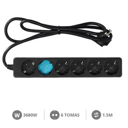 GSC Evolution Base múltiple Serie Estándar 6T 3x1.5mm 1,5M Negro