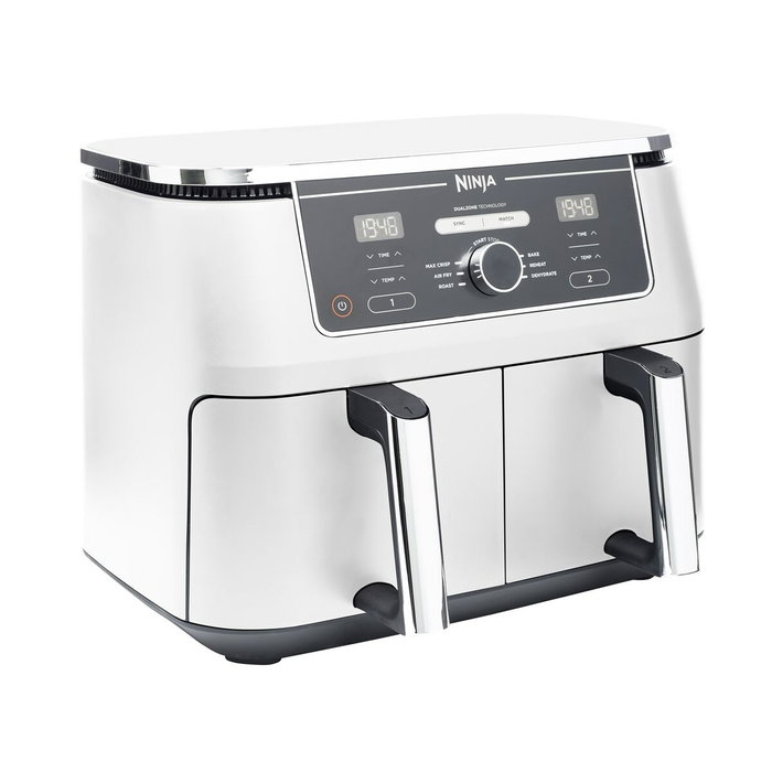 Ninja Foodi MAX AF400EUWH Freidora de Aire de Doble Zona, 9,5 L, Blanca