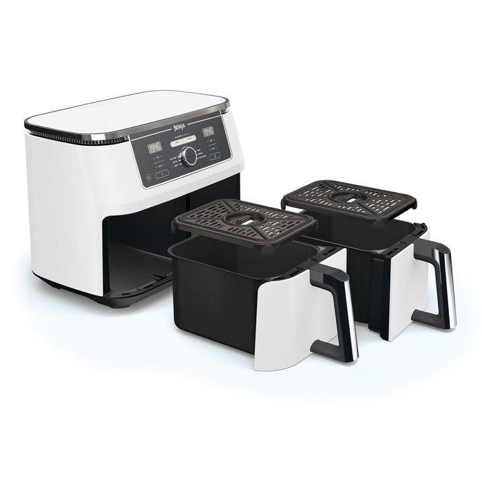 Ninja Foodi MAX AF400EUWH Freidora de Aire de Doble Zona, 9,5 L, Blanca