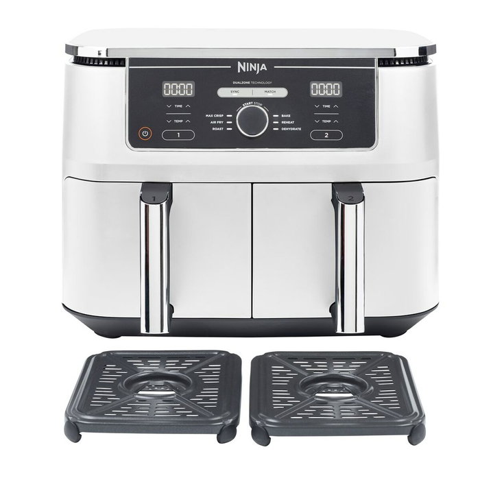 Ninja Foodi MAX AF400EUWH Freidora de Aire de Doble Zona, 9,5 L, Blanca