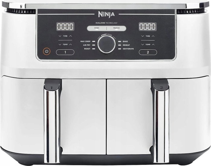 Ninja Foodi MAX AF400EUWH Freidora de Aire de Doble Zona, 9,5 L, Blanca
