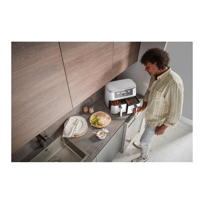 Ninja AF400EU Freidora de Aire Caliente Doble Zona 9,5L Color Blanco Ninja AF400EU Freidora de Aire Caliente Doble Zona 9,5L Color Blanco