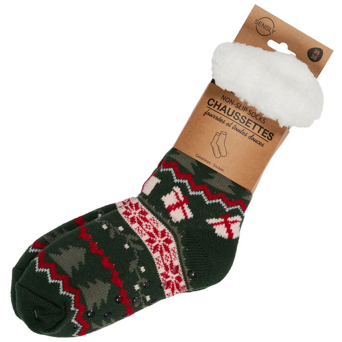 Sensly Calcetines Invierno Sherpa Antideslizantes para Casa Talla 39/42