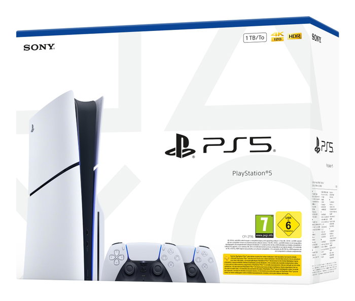Sony PlayStation 5 Slim con Lector de Discos y 2 Mandos DualSense Sony PlayStation 5 Slim con Lector de Discos y 2 Mandos DualSense