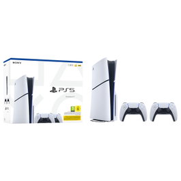 Sony PlayStation 5 Slim Disc Edition con 2 Mandos DualSense Blanco