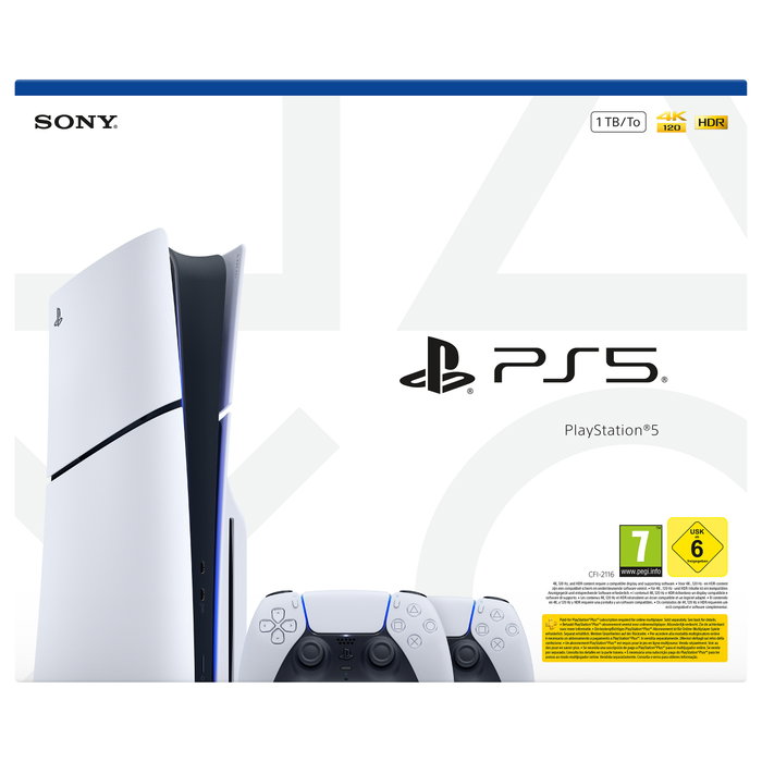Sony PlayStation 5 Slim Disc Edition con segundo mando DualSense Blanco Sony PlayStation 5 Slim Disc Edition con segundo mando DualSense Blanco