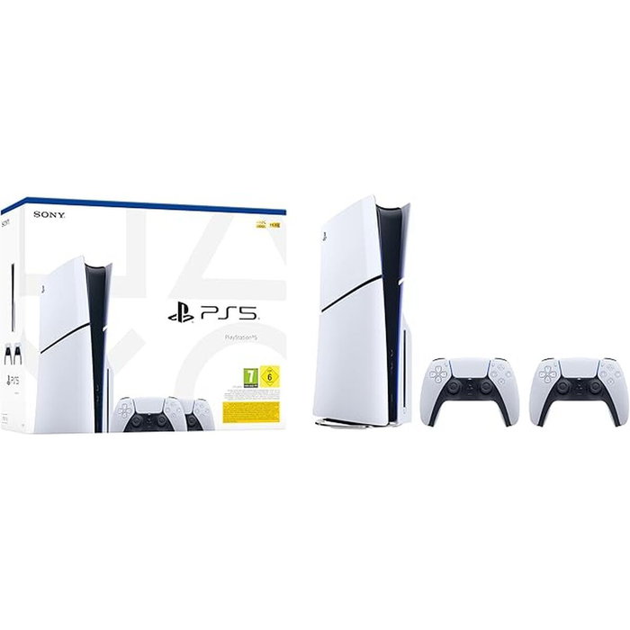 Sony PlayStation 5 Slim Disc Edition con segundo mando DualSense Blanco Sony PlayStation 5 Slim Disc Edition con segundo mando DualSense Blanco
