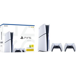 Sony PlayStation 5 Slim Disc Edition Consola con 825GB SSD y 2 Mandos DualSense Color Blanco