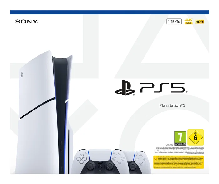 Sony playstation 5 slim disc edition 1tb with 2 dualsense controller - white Sony playstation 5 slim disc edition 1tb with 2 dualsense controller - white
