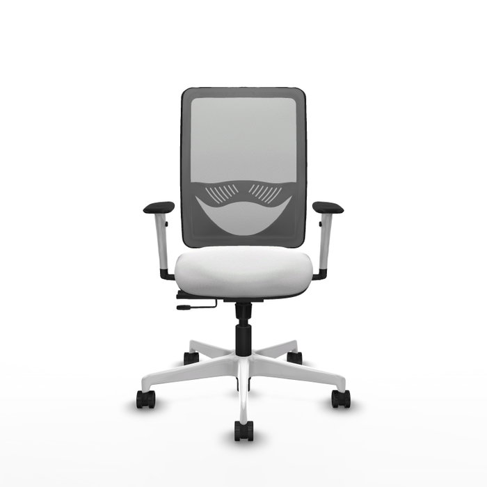 PIQUERAS Y CRESPO Silla de oficina Zulema con mecanismo Sincro/Traslack, Blanco y Gris