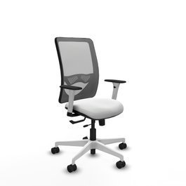 PIQUERAS Y CRESPO Silla de oficina Zulema con mecanismo Sincro/Traslack, Blanco y Gris