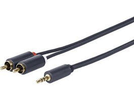 Vivolink Cable de Audio 3.5mm a 2xRCA Macho a Macho 0.5m con Blindaje y Conectores Chapados en Oro