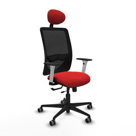 PIQUERAS Y CRESPO Silla de oficina Zulema Rojo/Negro con mecanismo Sincro/Traslack