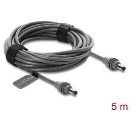 DeLOCK 91825 Cable de alimentación DC 5,5 x 2,1 mm a DC 5,5 x 2,1 mm, 5 m, gris