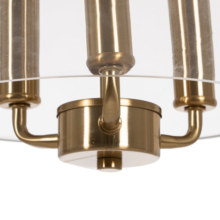 Lámpara Techo Oro Metal / Cristal 30 X 30 X 60 cm