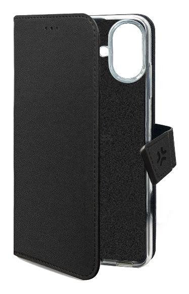 Celly WALLYMAG Funda cartera con imitación piel compatible con MagSafe para Apple iPhone 17, 16 cm (6.3"), Negro, resistente a rayones, con soporte y 3 bolsillos para tarjetas