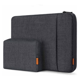 Inateck LB01006 Funda para Laptop 13" Negro Gris, Poliéster, Cremallera, Bolsillo, Protección Golpes Polvo
