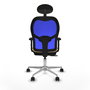 PIQUERAS Y CRESPO Silla de oficina Jorquera con mecanismo Sincro/Traslack, Crema y Azul