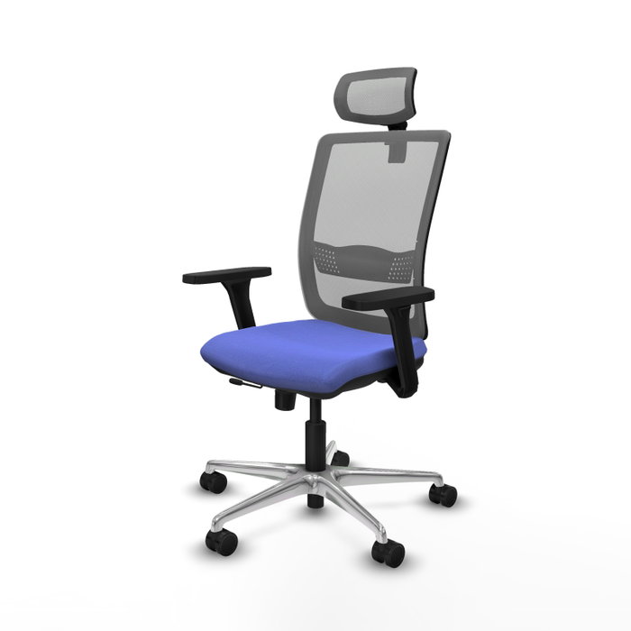 PIQUERAS Y CRESPO Silla de oficina Haches con mecanismo Sincro/Traslack, Azul claro y Gris PIQUERAS Y CRESPO Silla de oficina Haches con mecanismo Sincro/Traslack, Azul claro y Gris