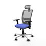 PIQUERAS Y CRESPO Silla de oficina Haches con mecanismo Sincro/Traslack, Azul claro y Gris